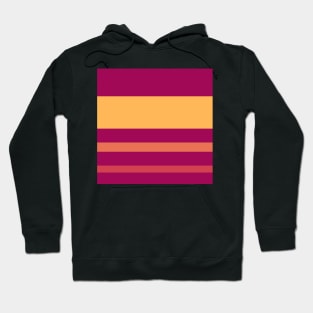 An attractive compound of Almost Black, Jazzberry Jam, Faded Red, Light Red Ochre and Butterscotch stripes. Hoodie